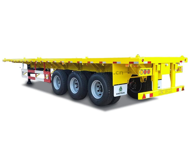 3 essieux semi-remorque à plat de 40 pieds